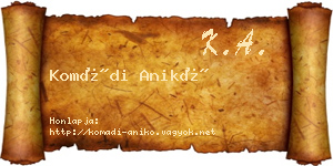 Komádi Anikó névjegykártya